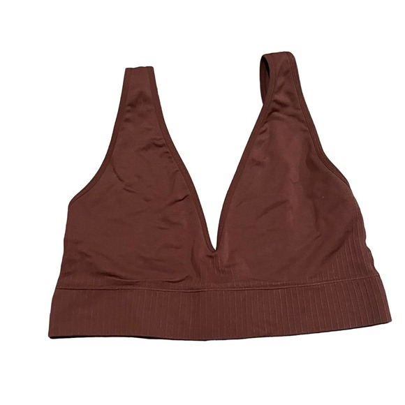 Abercrombie & Fitch Other - Abercrombie & Fitch Brown Seamless V Neck Ribbed Adjustable Strap Bralette